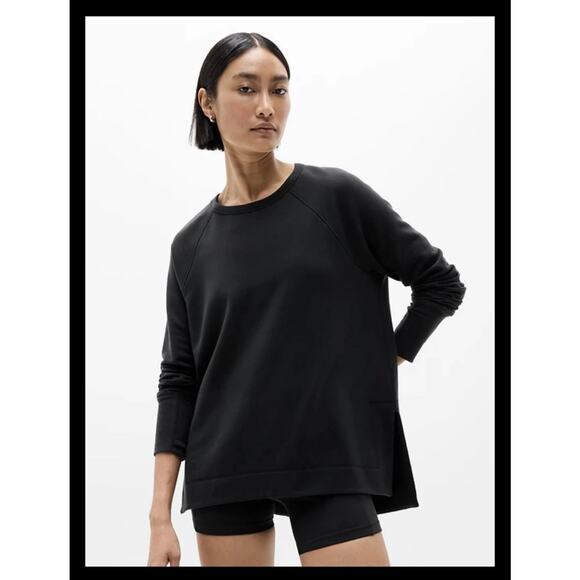 Athleta Tops - Athleta Coaster Luxe Recover Sweatshirt Black CYA Soft Yoga Top Womens Medium